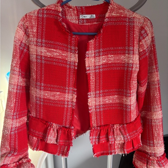 Dex Jackets & Blazers - Dex Red Plaid Tweed Jacket  small